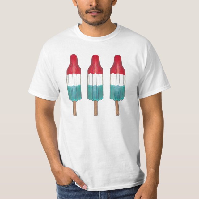 Rocket Pop Popsicle Red White Blue 4. Juli USA T-Shirt (Vorderseite)