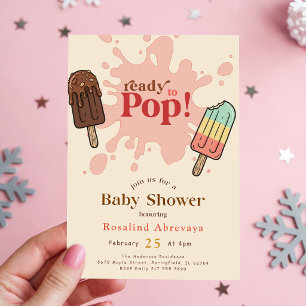 Rocket Pop Sommer-Wasserfarben-Eis-am-Stiel-Baby-P Einladung