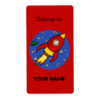Rocket Red Gelb Buchzeichen Label