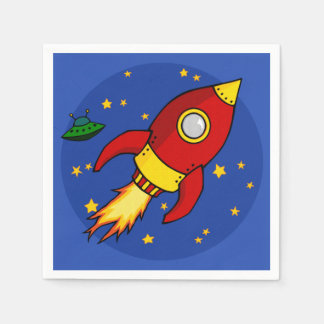 Rocket Red Gelb Cocktail Papier Napkin Serviette