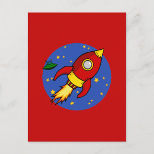 Rocket Red Gelbe Postkarte