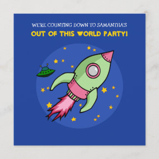 Rocket Rosa Grün Geburtstag Einladung