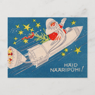 Rocket Santa Weihnachtsgrüße Postkarte