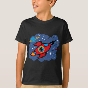 Rocket-Schiffs-4. Geburtstag T-Shirt