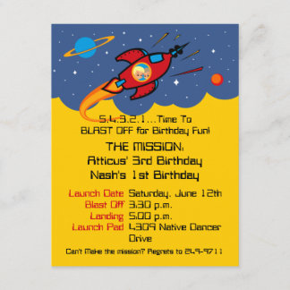 Rocket-Schiffs-weise Geburtstags-Einladungen Einladung