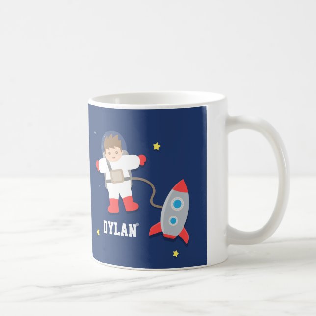 Rocket-Schiffs-Weltraum-kleiner Astronaut für Tasse (Rechts)