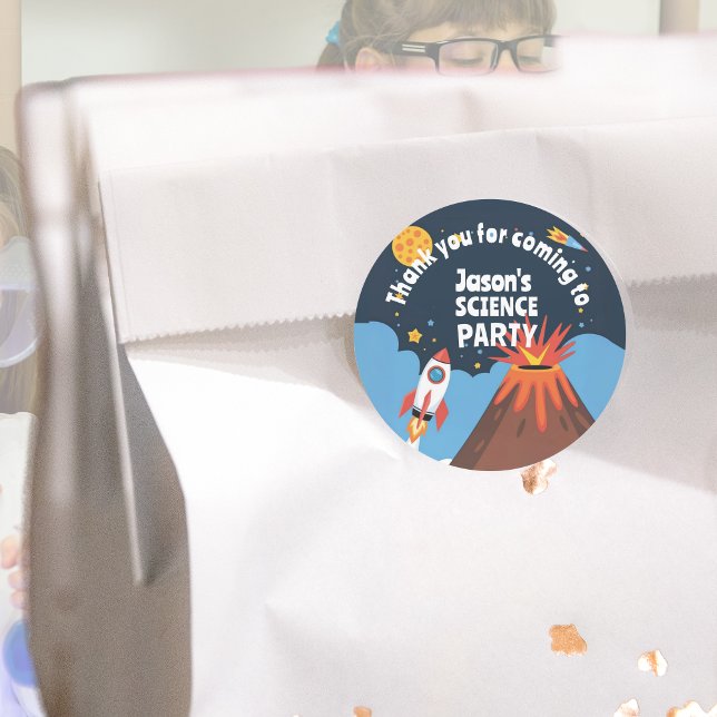 Rocket Science-Party-Kinder Runder Aufkleber (Von Creator hochgeladen)