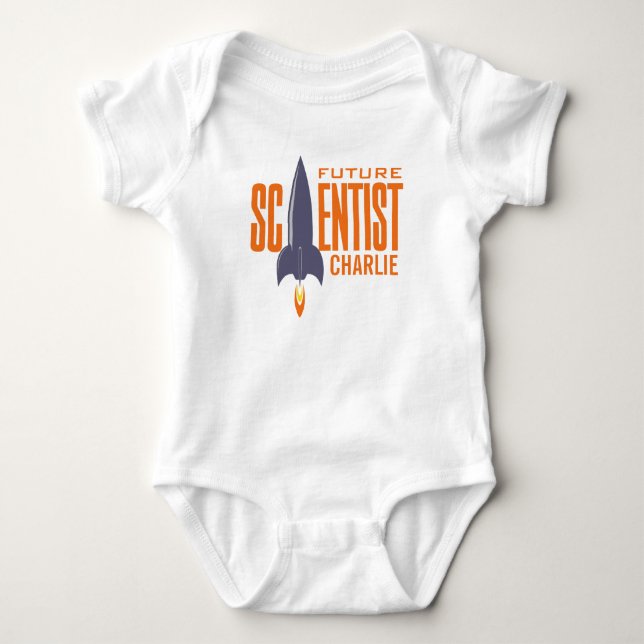 Rocket Scientist individuelle Name Babykleidung Baby Strampler (Vorderseite)