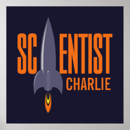 Rocket Scientist individuelle Name & Farbposter Poster