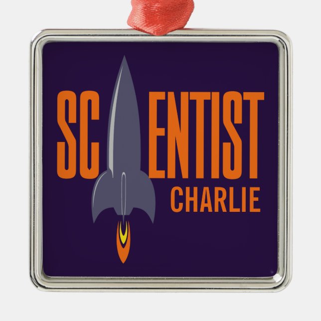 Rocket Scientist individuelle Name Ornament Aus Metall (Vorne)