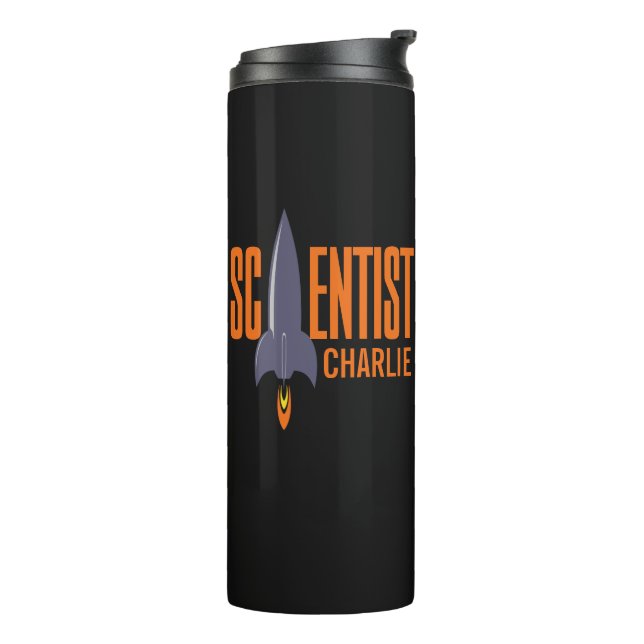Rocket Scientist individuelle Name tumbler Thermosbecher (Nach links gedreht)