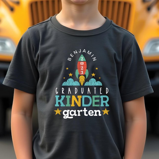 Rocket Ship Blast Off Graduated Kindergarten 2022 Tri-Blend Shirt (Blast Off Graduated Kindergarten 2023 Rocket Ship Tri-Blend Shirt)