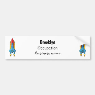 Rocket ship cartoon illustration autoaufkleber