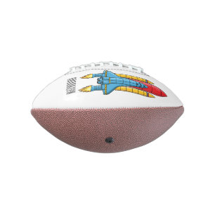 Rocket ship cartoon illustration football