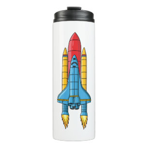 Rocket ship cartoon illustration thermosbecher