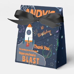 Rocket Ship Outer Space Geburtstagsparty Danke Geschenkschachtel