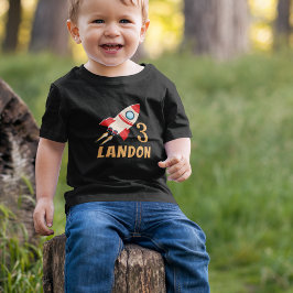 Rocket Ship Personalisiertes benutzerdefiniertes A Kleinkind T-shirt