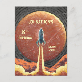 Rocket Ship Universe Planet Space Fun Postkarte