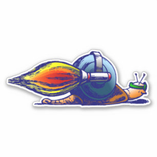 Rocket Snail individuell zugeschnittenes Vinyl-Sti Aufkleber