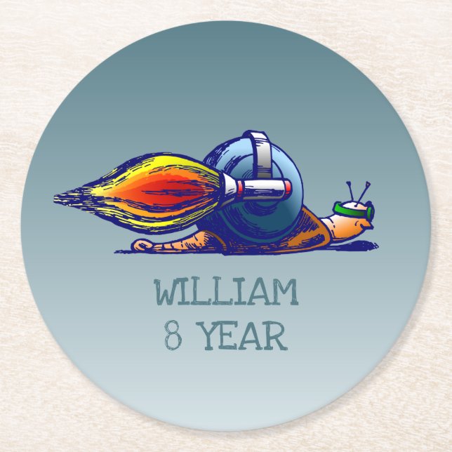 Rocket Snail Runder Pappuntersetzer (Vorderseite)