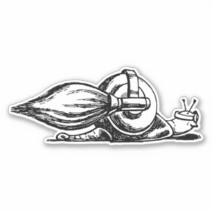 Rocket Snail Schwarz/Weiß Vinyl Sticker