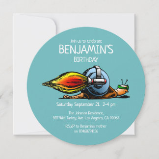 Rocket Snail zum Geburtstag Einladung