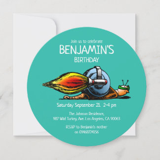 Rocket Snail zum Geburtstag Einladung