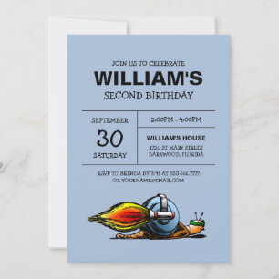 Rocket Snail zum Geburtstag Einladung