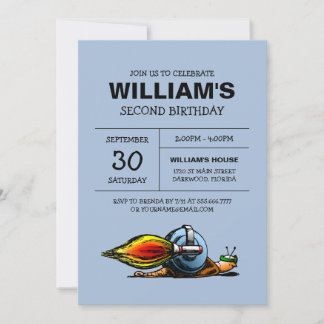 Rocket Snail zum Geburtstag Einladung