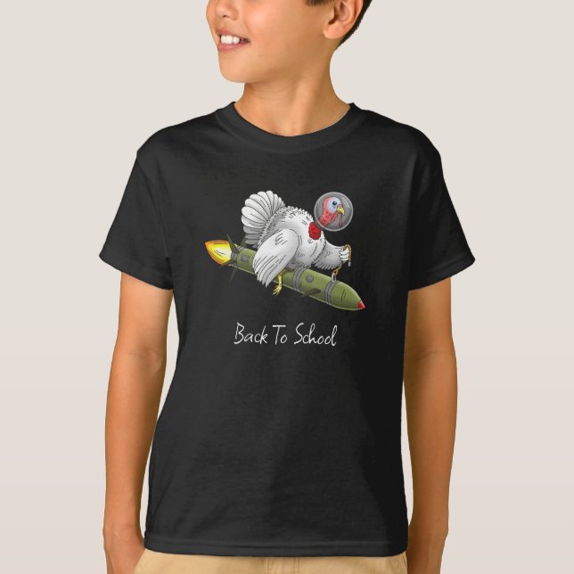 Rocket Truthahn sind zurück zur Schule T-Shirt (Vorderseite)