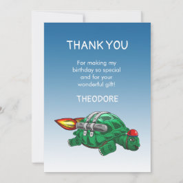 Rocket Turtle Geburtstag Danke Karte