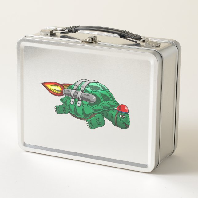 Rocket Turtles Jetpack-Fahrt Metall Brotdose (Vorderseite)