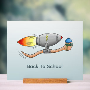 Rocket Wurm ist zurück in die Schule Acrylschild