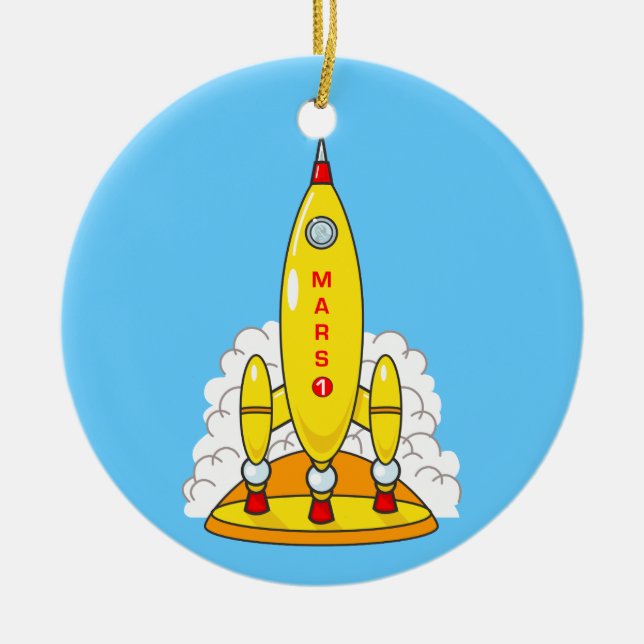 Rocket zu den Mars Keramikornament (Vorne)