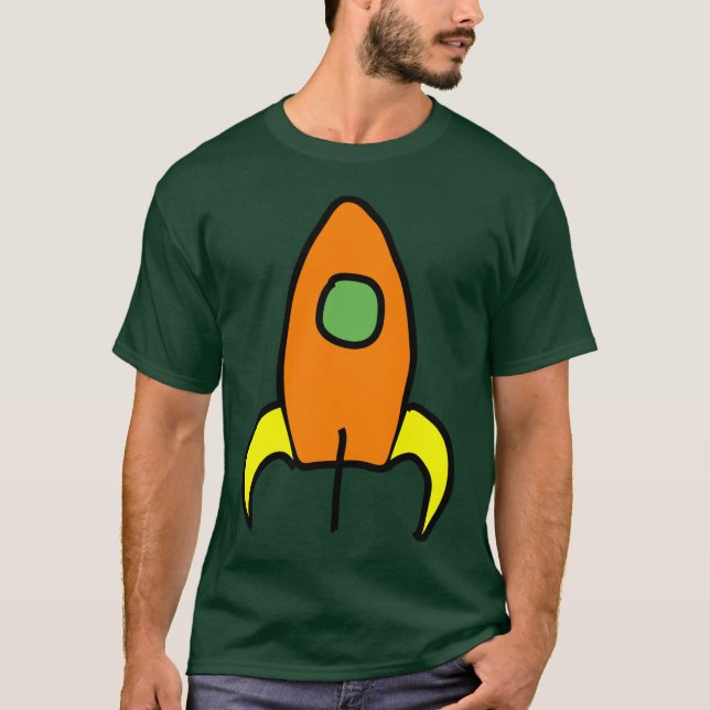 Rocket zum Mond dunkle T T-Shirt (Vorderseite)