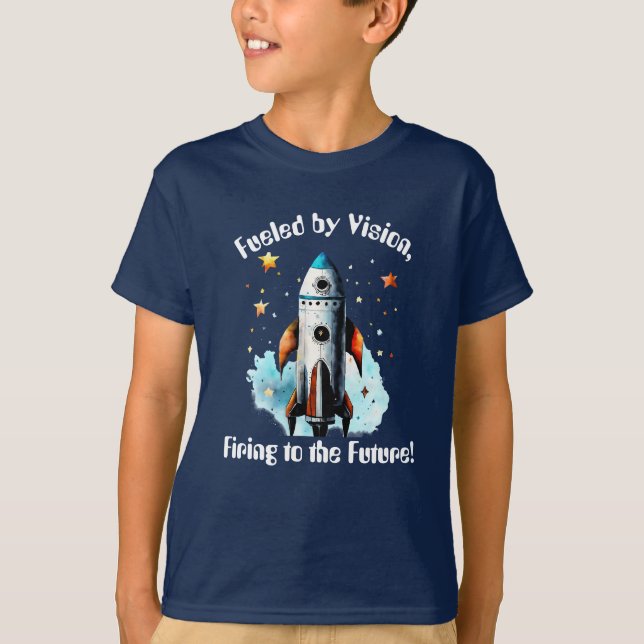 Rocketing Dreams: Von Vision angetrieben T-Shirt (Vorderseite)