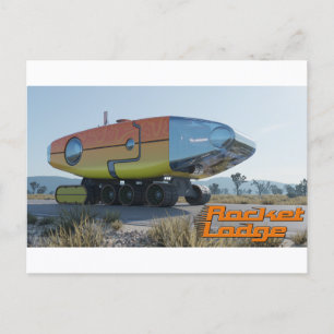 RocketLodge 3D Wüste Road & Logo - Postkarte