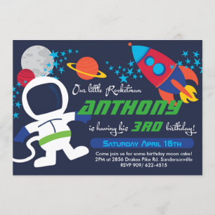 Rocketman 12x18 Birthday Invite Einladung