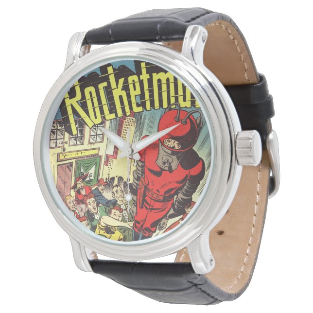Rocketman Vintage Comicen Armbanduhr (Schrägansicht)