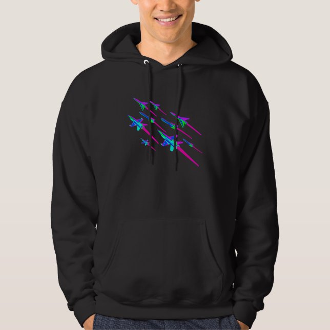 Rockets Spaceships Ufos Flight into Space Universe Hoodie (Vorderseite)