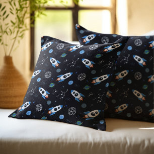 Rocketship Pattern Kissen