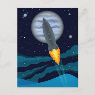 Rocketship-Szene Postkarte