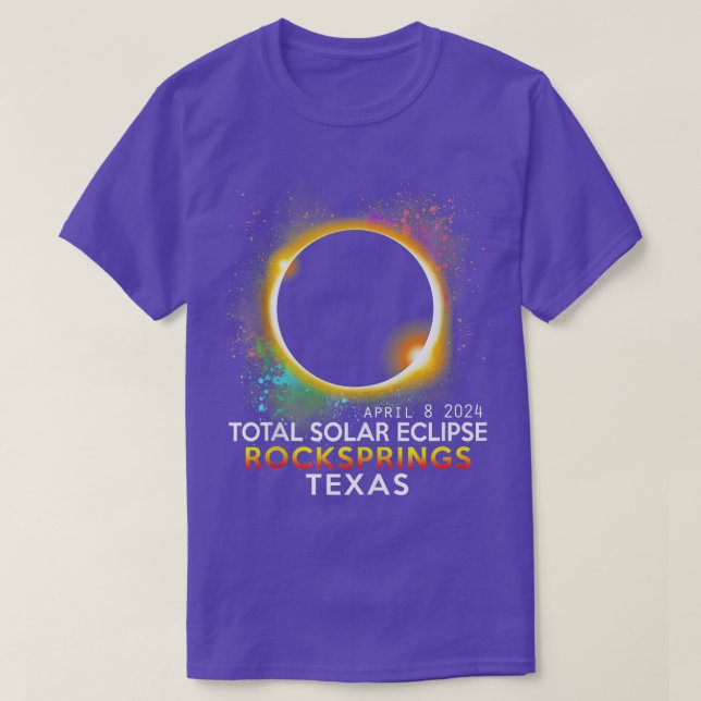 Rockfedern Texas Totality Total Solar Eclipse Apr T-Shirt (Design vorne)