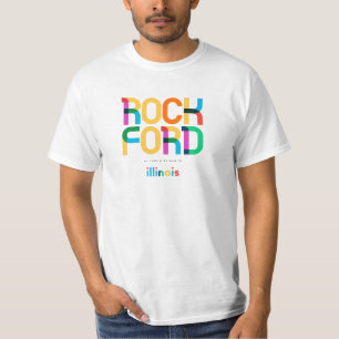 Rockford Illinois Mitte Jahrhundert, Pop Art, T-Shirt
