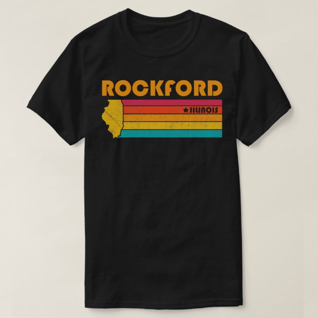Rockford Illinois Vintag Distressed Souvenir T-Shirt (Design vorne)