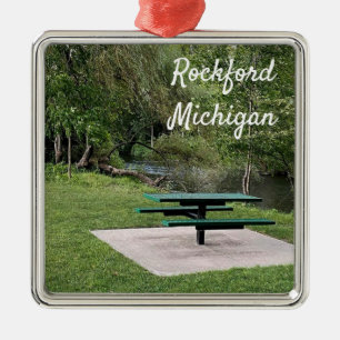 Rockford Michigan White Pine Walking Trail Ornament Aus Metall
