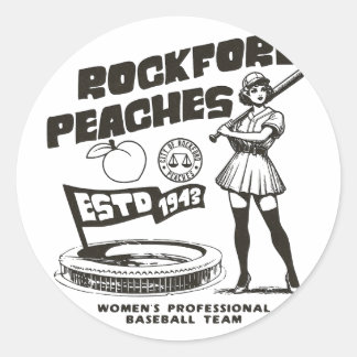 Rockford Peaches Women's Bysebyll Team 1943 -  Runder Aufkleber