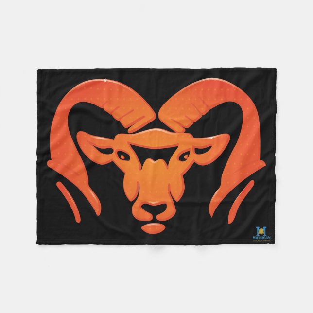 Rockford Rams #4 Fleece Blanket (Vorderseite (Horizontal))