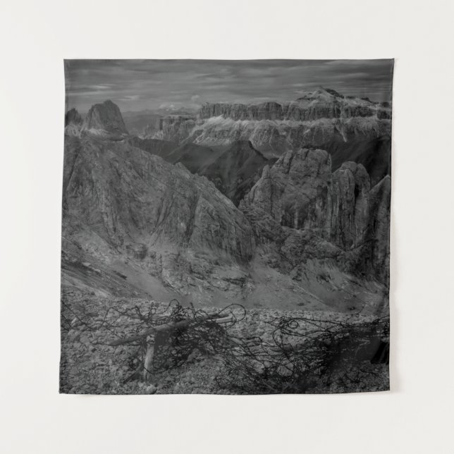 ROCKFORMATION IM GRAYSCALE-FOTO WANDTEPPICH (Vorderseite)