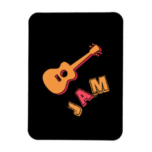 Rockgitarre, Musik-Jam-Stil, Orange & Rote Kunst Magnet